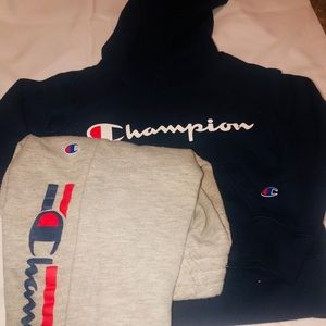 2 piece champion sweat suit
